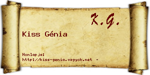 Kiss Génia névjegykártya